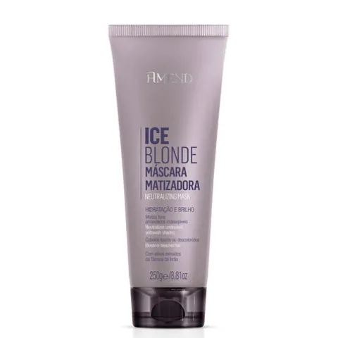 Amend Ice Blonde Máscara Matizadora Para Cabelo Loiro E Descolorado