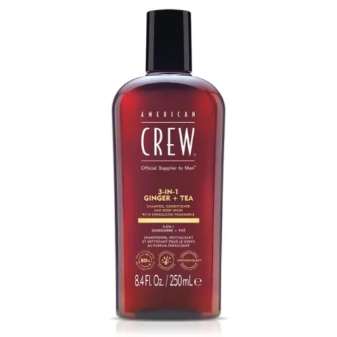 American Crew Energizing 3-In-1 Shampoo Condicionador Gel Banho Para Homem
