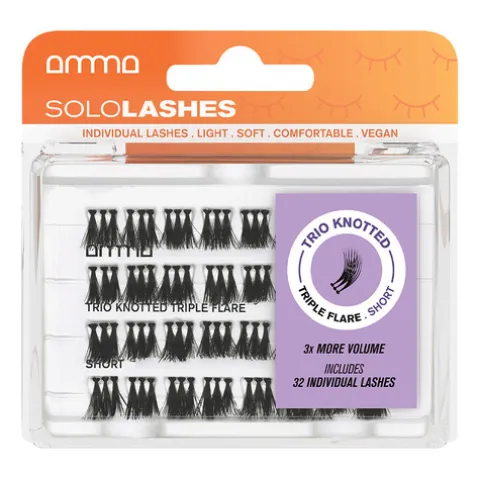 Amma Sololashes Pestanas Postiças Trio Com Nó Triple Flare S