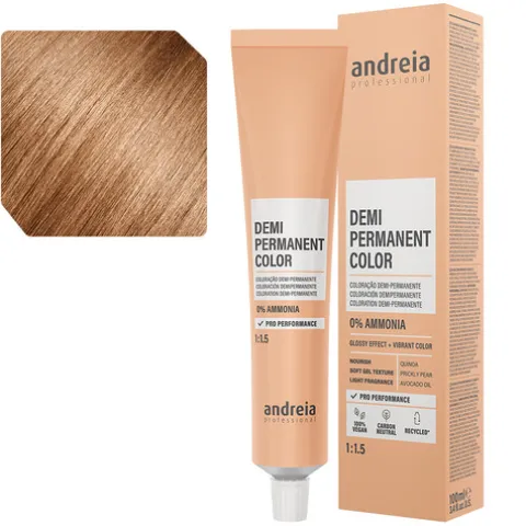Andreia Coloração Demi Permanente 8.34 Louro Claro Dourado Laranja