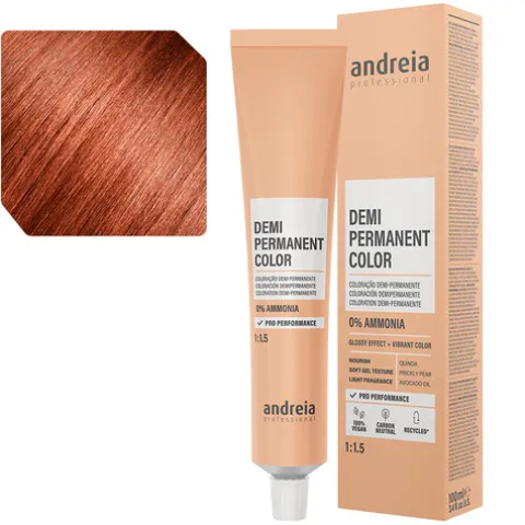 Andreia Coloração Demi Permanente 7.45 Louro Médio Laranja Vermelho