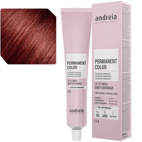 Andreia Coloração Permanente 4.56M Castanho Médio Vermelho Violeta Mogno