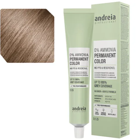 Andreia Coloração Permanente 0% Amoníaco 8.0 Louro Claro Natural
