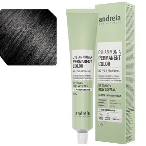 Andreia Coloração Permanente 0% Amoníaco 2.0 Preto Natural