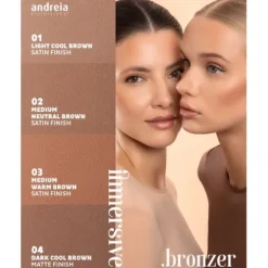 Andreia Immersive Bronzer 01 Light Cool Brown Satin Finish