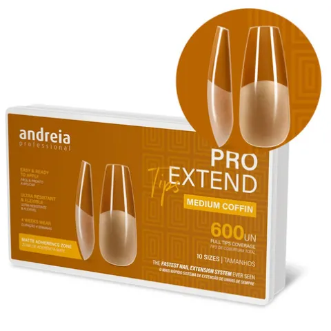 Andreia Pro Extend Tips Extensões De Unhas Medium Coffin Formato Coffin