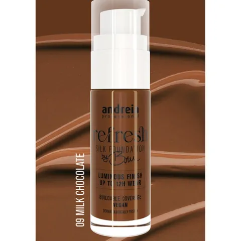 Andreia Refresh Silk Foundation By Bru 09 Milk Chocolate