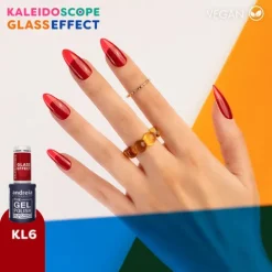 Andreia The Gel Polish Coleção Kaleidoscope Kl6 Vermelho Translúcido