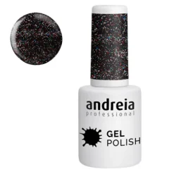 Andreia Verniz Gel 244 Preto Com Glitter Multicolor