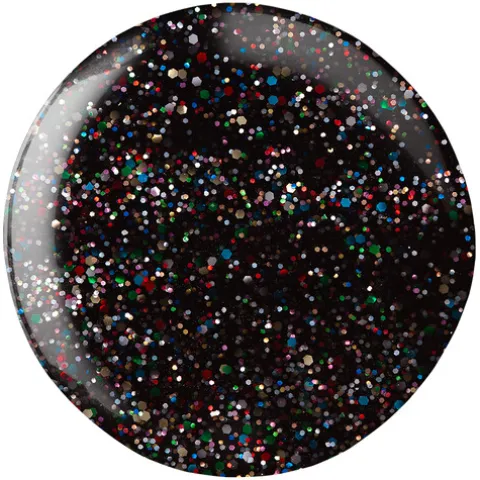 Andreia Verniz Gel 244 Preto Com Glitter Multicolor