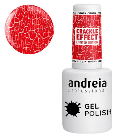 Andreia Verniz Gel Crackle Effect Ce4 Vermelho Alaranjado