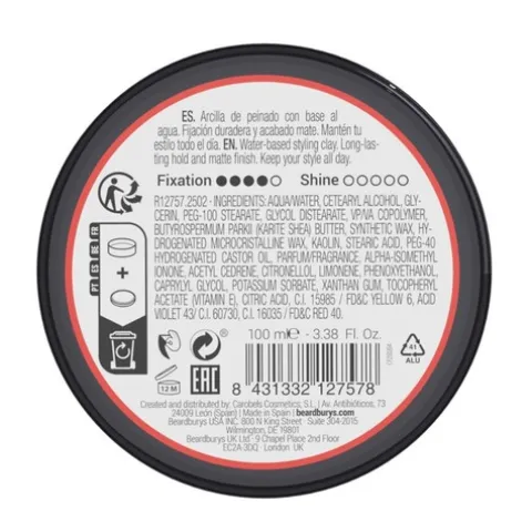 Beardburys Cera Para O Cabelo Acabamento Mate Fixação Extra Forte