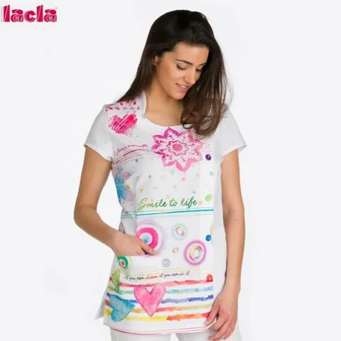 Lacla Túnica Branca Estampa Corações