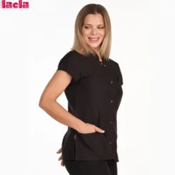 Lacla Túnica Em Microfibra Preta