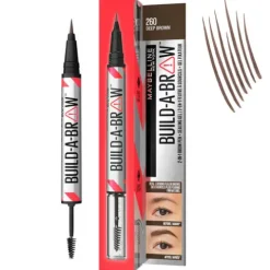 Maybelline Build-A-Brow 2 In 1 Caneta E Gel De Sobrancelhas 260 Deep Brown
