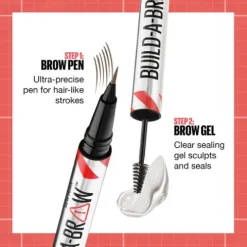 Maybelline Build-A-Brow 2 In 1 Caneta E Gel De Sobrancelhas 260 Deep Brown