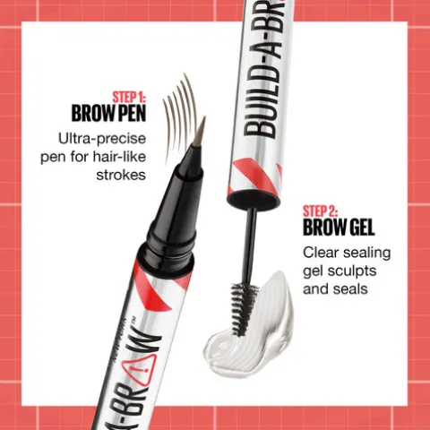 Maybelline Build-A-Brow 2 In 1 Caneta E Gel De Sobrancelhas 260 Deep Brown