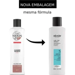 Nioxin Sistema 3 Shampoo Para Cabelos Pintados Com Perda Densidade Leve