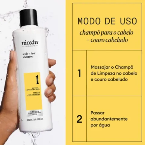 Nioxin Sistema 1 Shampoo Para Cabelo Fino Com Perda De Densidade