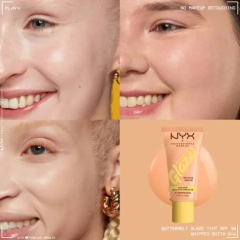 Nyx Pro Makeup Buttermelt Glaze Soft Glow Skin Tint Spf 30 - Whipped