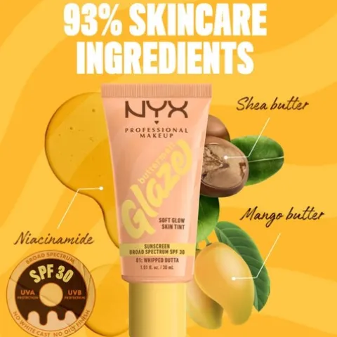 Nyx Pro Makeup Buttermelt Glaze Soft Glow Skin Tint Spf 30 - Whipped