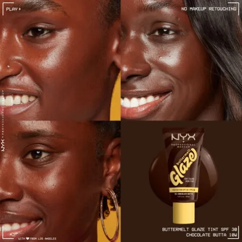 Nyx Pro Makeup Buttermelt Glaze Soft Glow Skin Tint Spf 30 - Chocolate