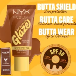 Nyx Pro Makeup Buttermelt Glaze Soft Glow Skin Tint Spf 30 - Toffee