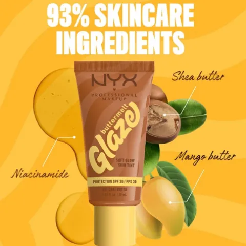 Nyx Pro Makeup Buttermelt Glaze Soft Glow Skin Tint Spf 30 - Chai