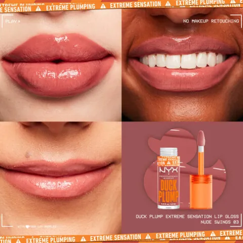 Nyx Pro Makeup Duck Plump Lip Gloss Brilho Volumizador 03 Nude Swings