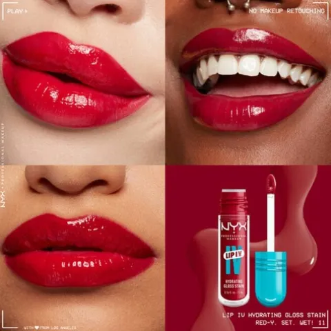 Nyx Pro Makeup Lip I.V. Hydrating Gloss Labial Hidratante - Red-Y Set Wet