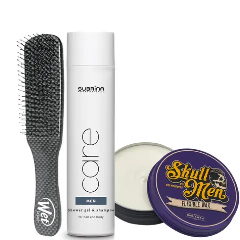 Pack Men Estilo Flexível - Champô+Escova+ Cera