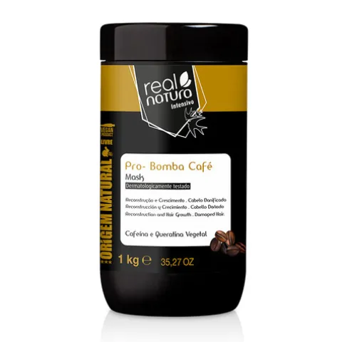 Real Natura Pro-Bomba Café Máscara Para Cabelo Danificado