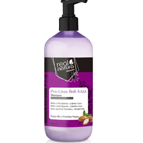 Real Natura Pro-Lisos Anti Frizz Champô Cabelo Liso