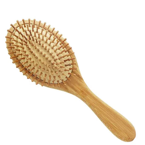 Rickiparodi Escova De Cabelo Pneumática De Bamboo Oval