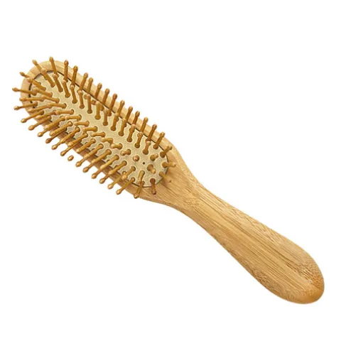 Rickiparodi Escova De Cabelo Pneumática De Bamboo Retangular Estreita
