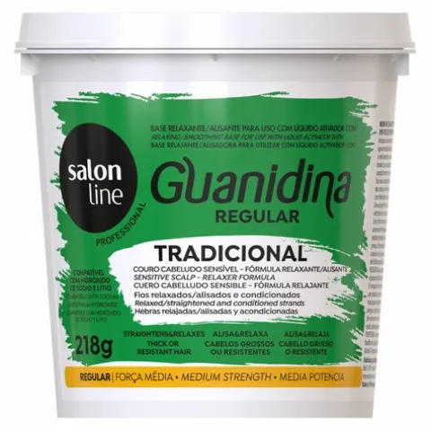 Salon Line Guanidina Regular Tradicional Alisa E Relaxa Para Cabelos Médios