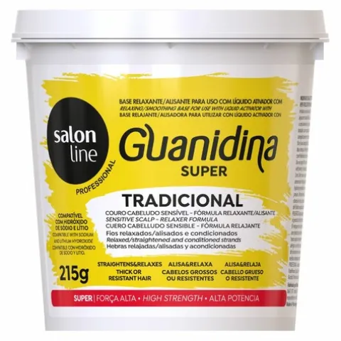 Salon Line Guanidina Super Tradicional Kit Alisa E Relaxa Cabelos Grossos