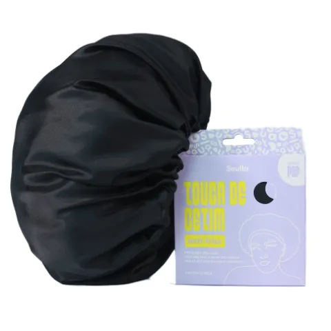 Soulta Touca Cetim Anti-Frizz Preta