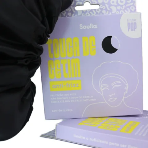 Soulta Touca Cetim Anti-Frizz Preta