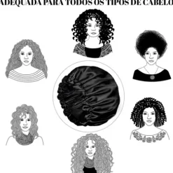 Touca De Cetim Anti-Frizz - Preta